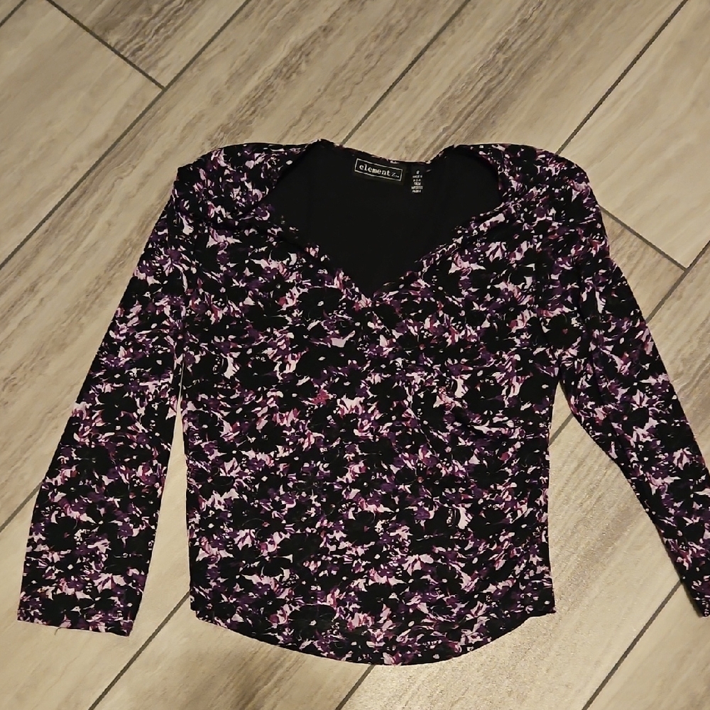 Elementz Fitted Blouse with Wrap V-Neckline